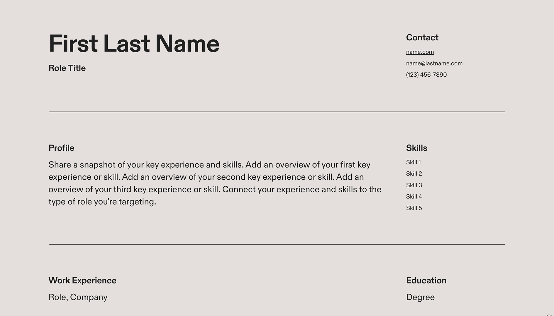 Resume Template – Thumbnail