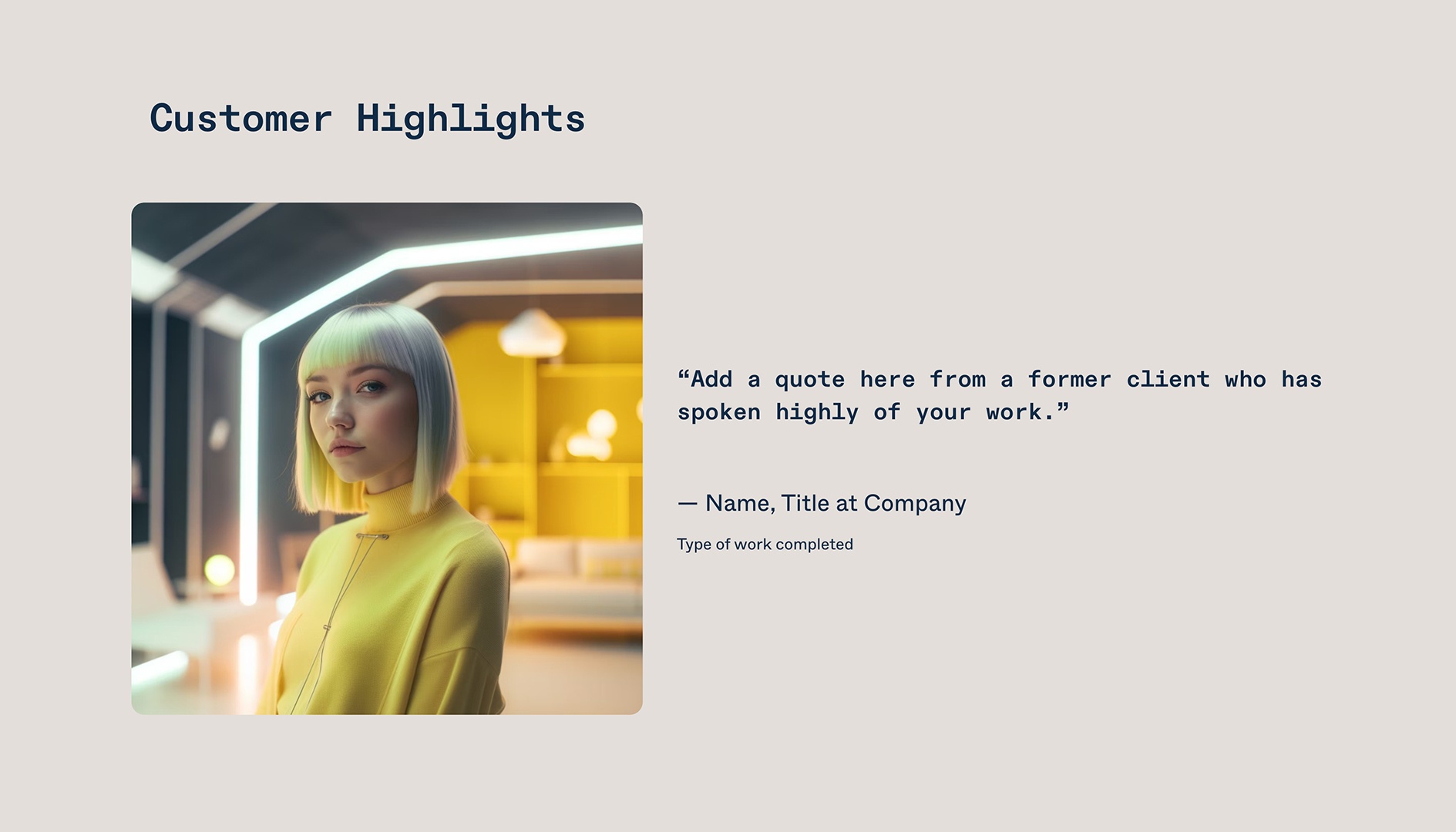 Project Proposal Template - Customer Highlights