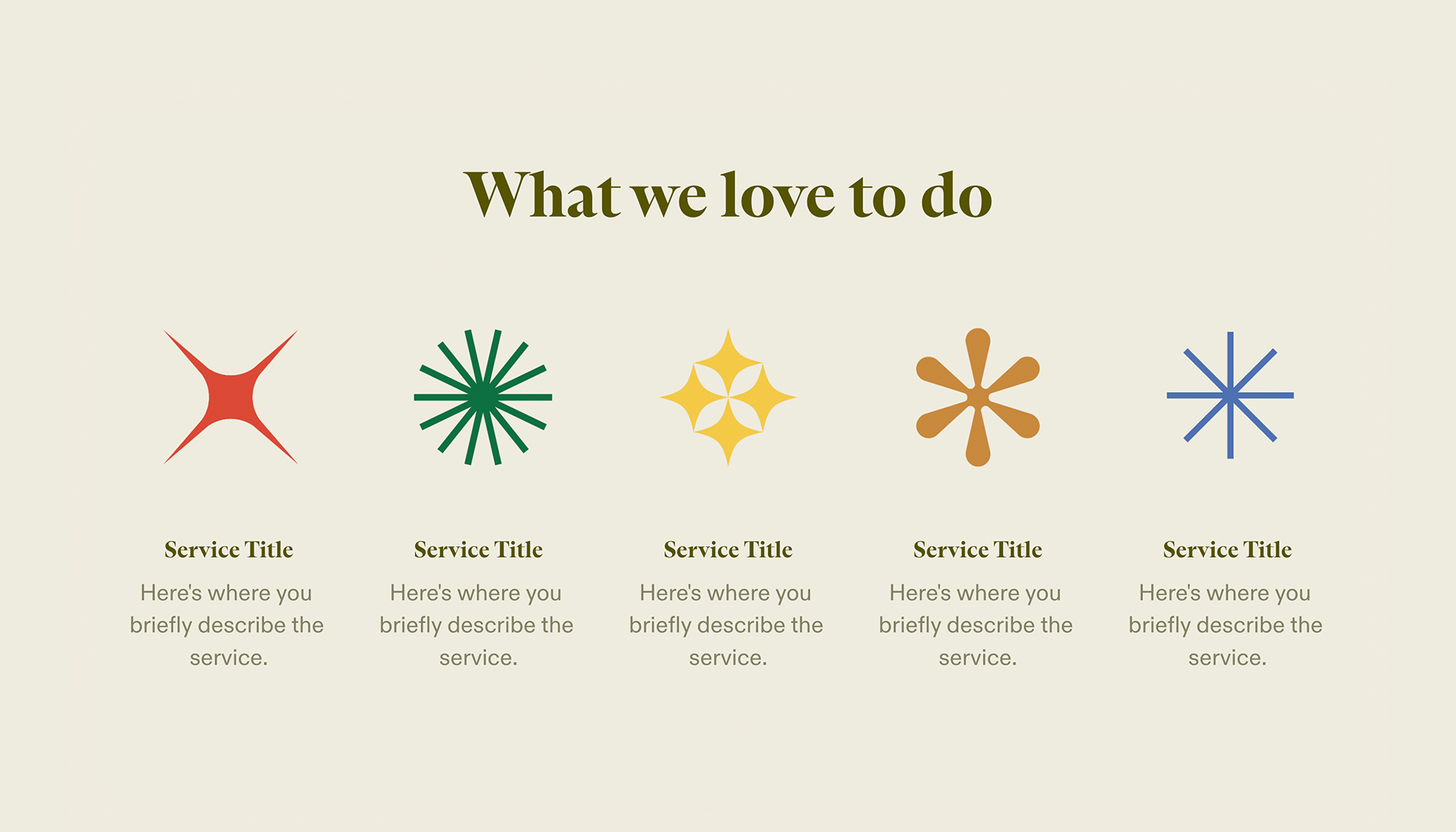 Capabilities Deck Template - What We Love to Do