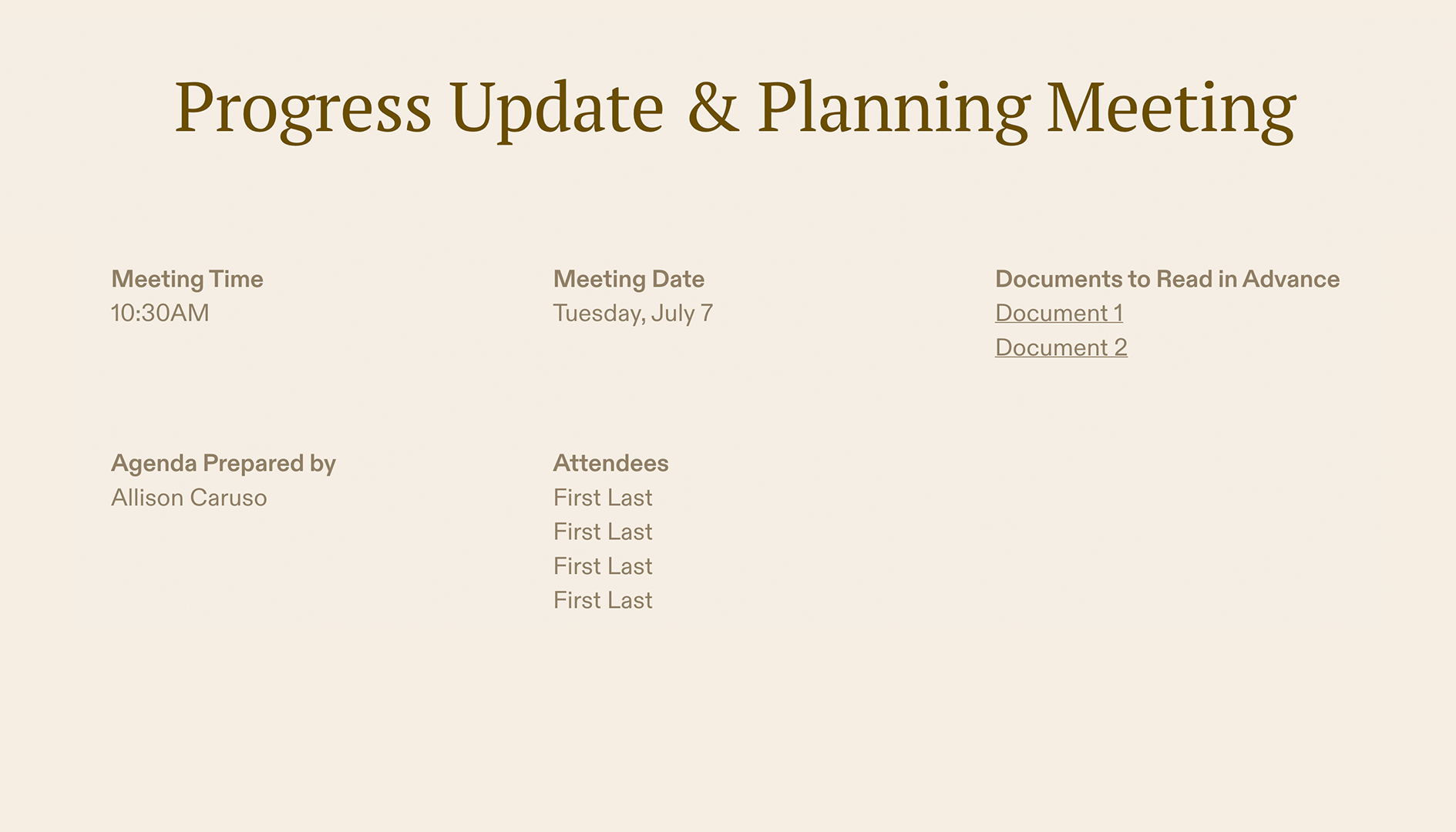 Meeting Agenda Template - Meeting Details