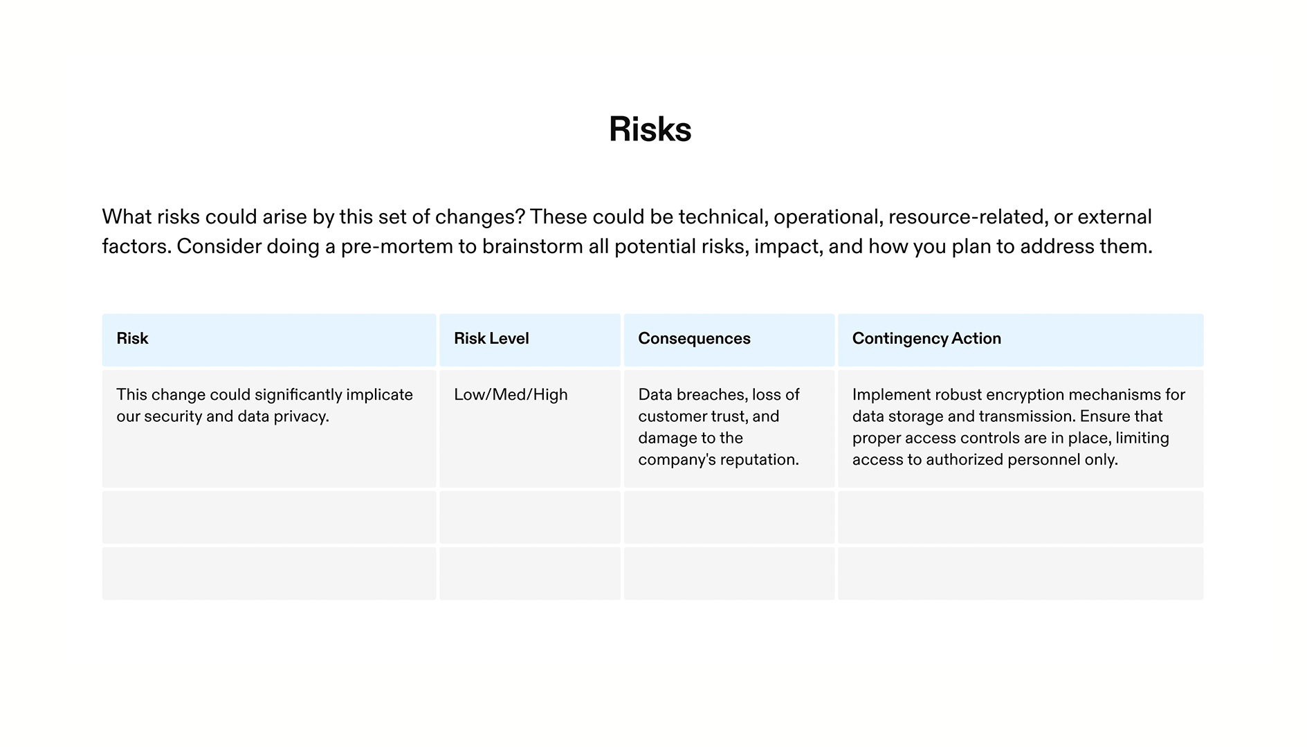Engineering Scoping Document Template - Risks