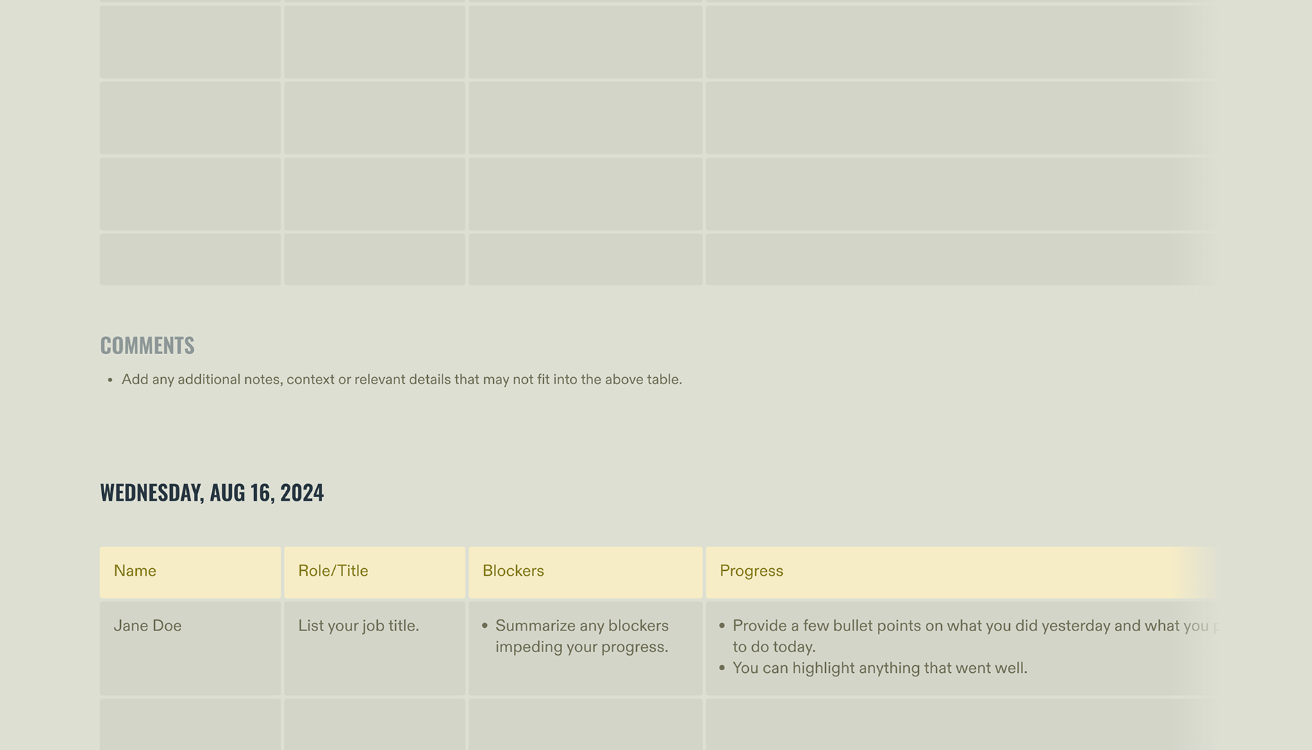 Daily Product Team Standup - Scroll