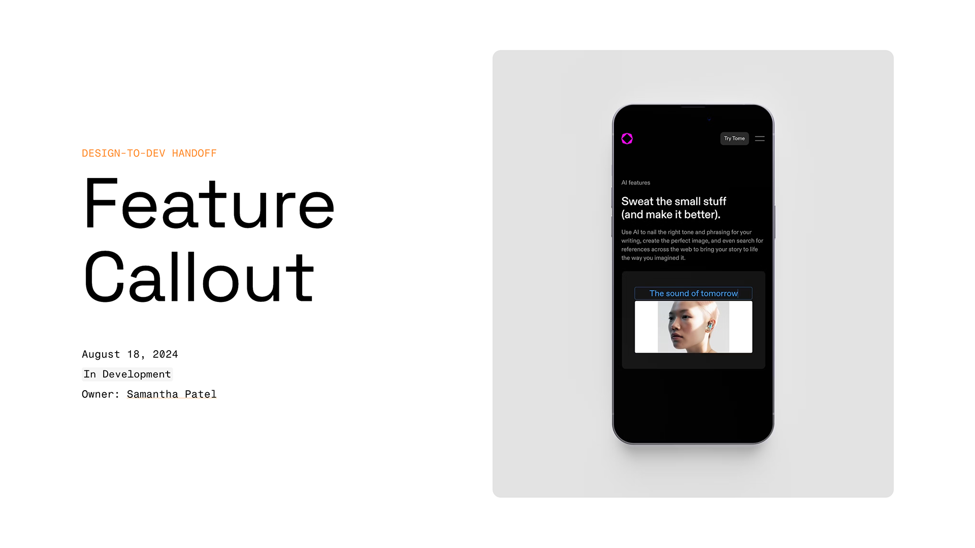 Design to Dev Handoff - Cover